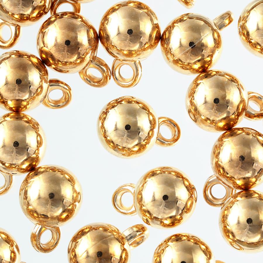 チャーム 丸 ゴールド 20個 カン付き 12mm 丸玉 ラウンド アクセサリー