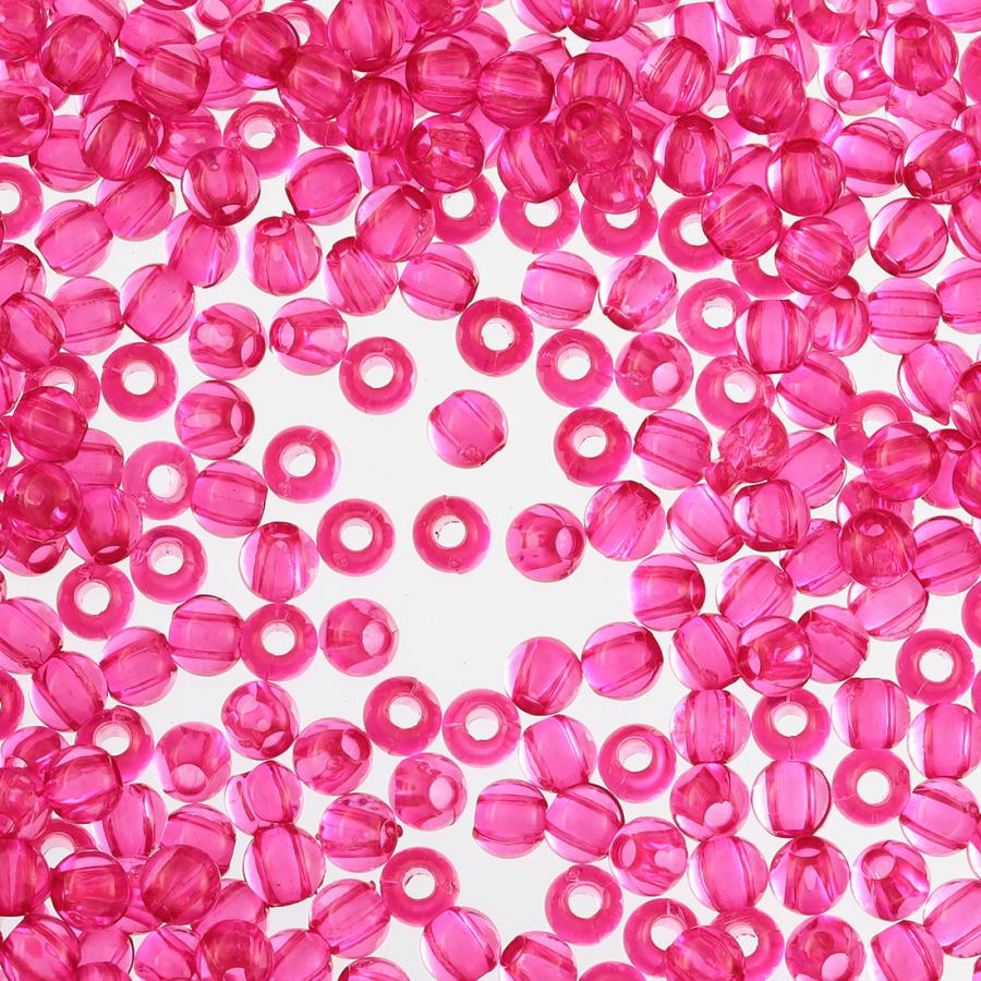 ビーズ 4mm 丸 赤 1000個 レッド 透け感有 両穴 ラウンド ハンドメイド