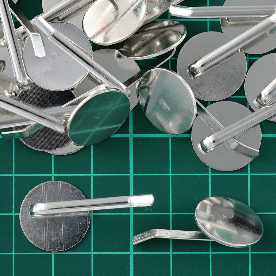 ポニーフック パーツ 丸皿 18mm 台座付き 差し込み式 30個 シルバー