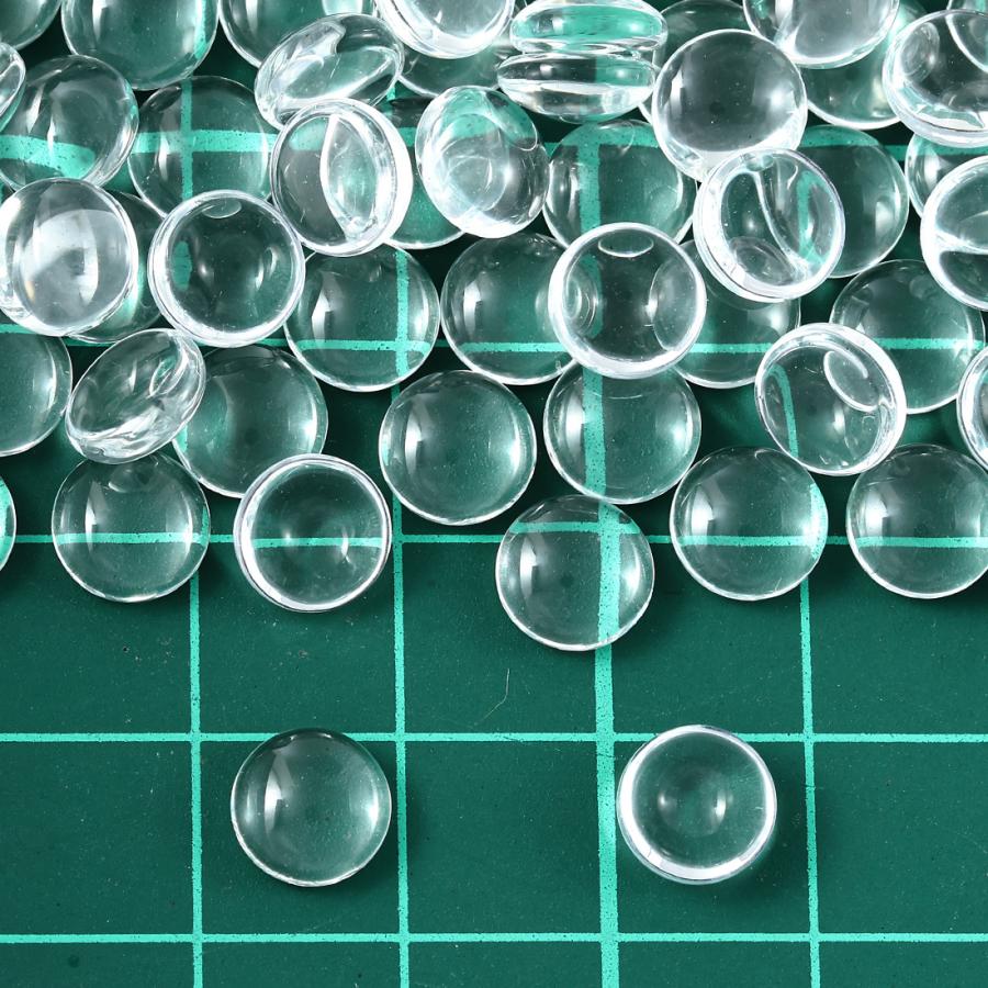 ガラス カボション 8mm 100個 セット クリア 透明 貼り付け パーツ