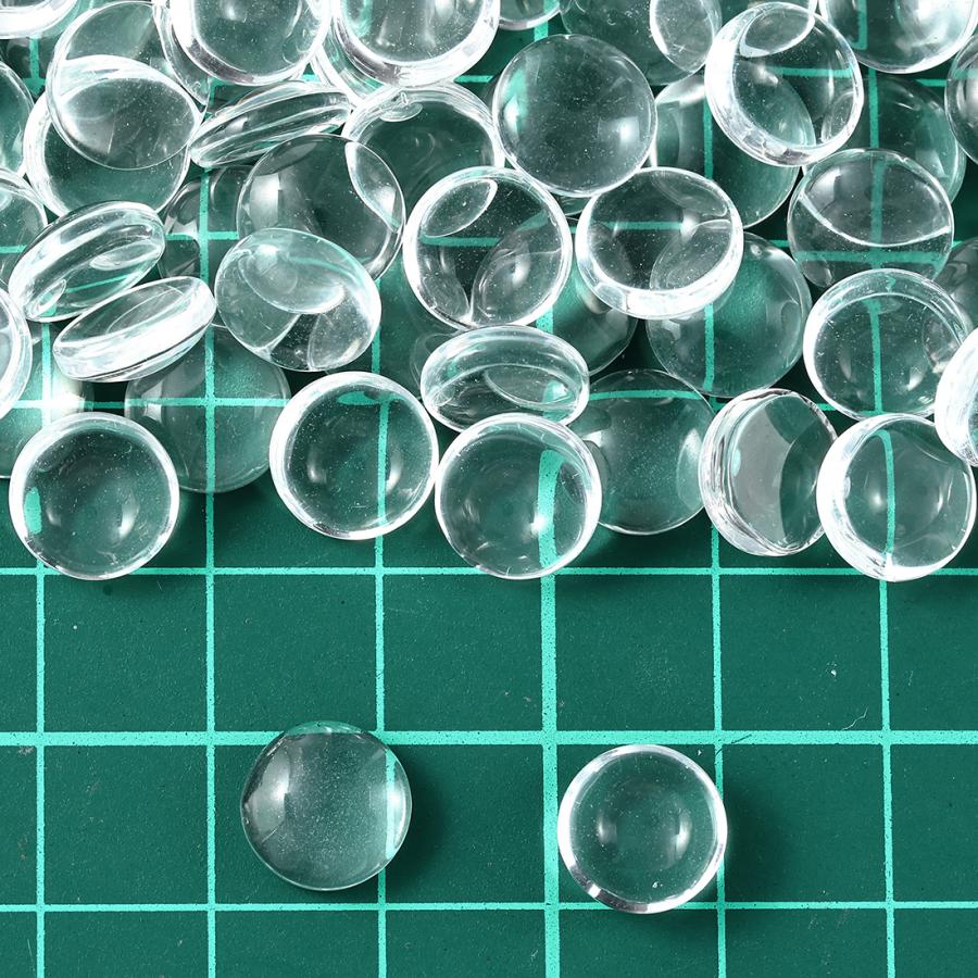 ガラス カボション 10mm 100個 セット クリア 透明 貼り付け パーツ