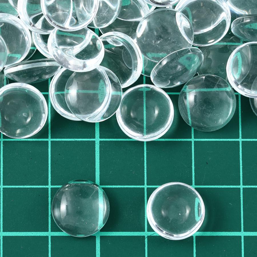 ガラス カボション 12mm 100個 セット クリア 透明 貼り付け パーツ