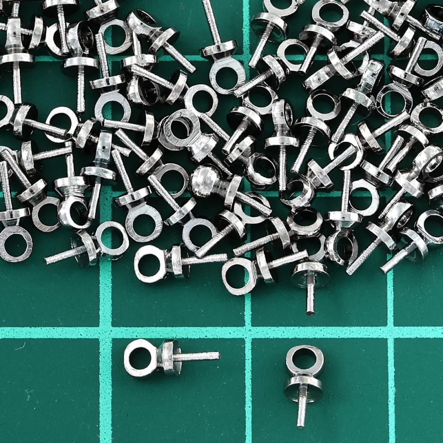 ヒートン キャップ 差し込みヒートン ガンメタリック 100個 セット 3mm