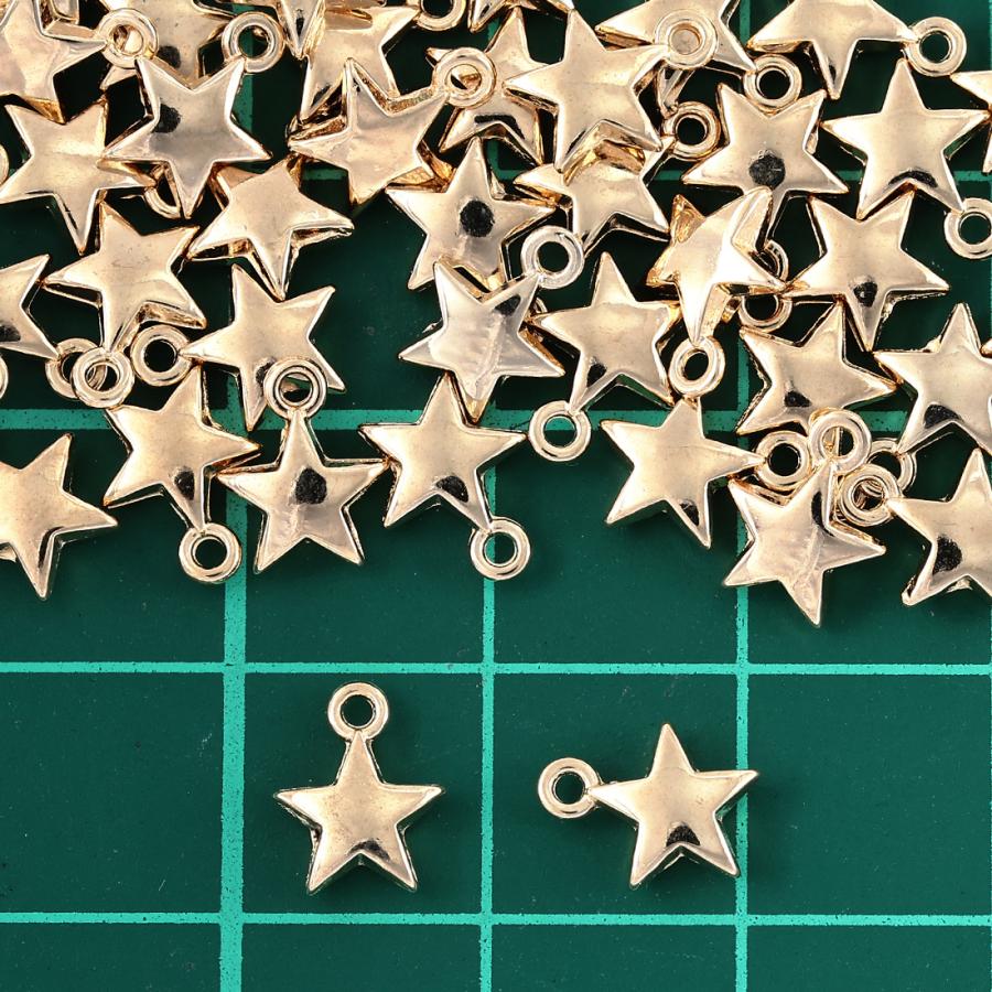 チャーム 星 ゴールド 50個 セット スター カン付き 7mm 小さめ