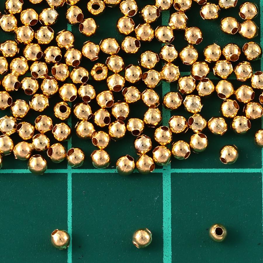 メタルビーズ 2mm ゴールド 9000個 セット 丸 穴あり ラウンド
