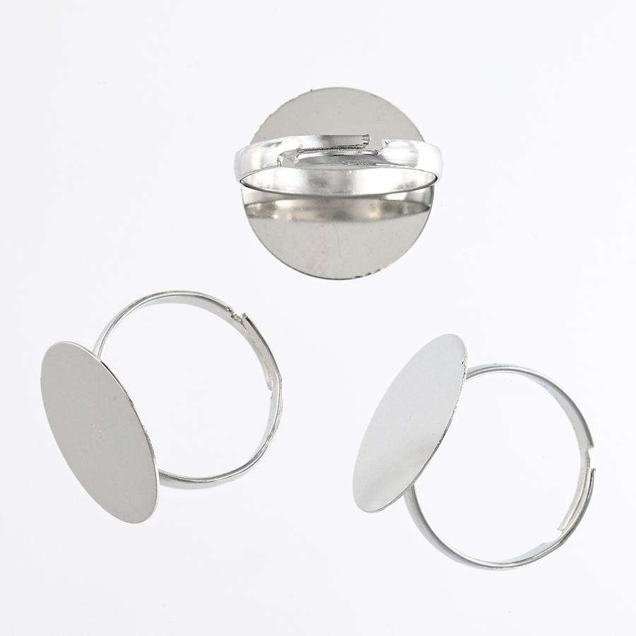 リングパーツ 指輪 シルバー 丸皿 18mm 台座付き 20個 アクセサリー