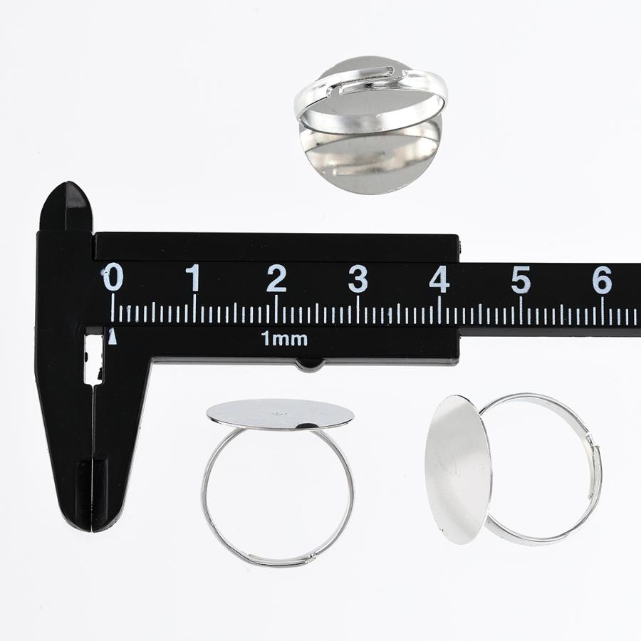 リングパーツ 指輪 シルバー 丸皿 18mm 台座付き 20個 アクセサリー