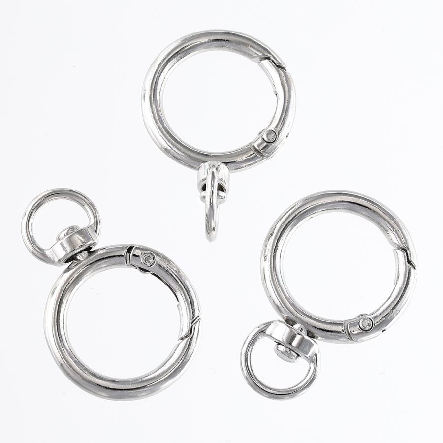 カラビナ付きシルバーキーホルダー シルバー カラビナ キーホルダー（XSサイズ） キーリング ベルト