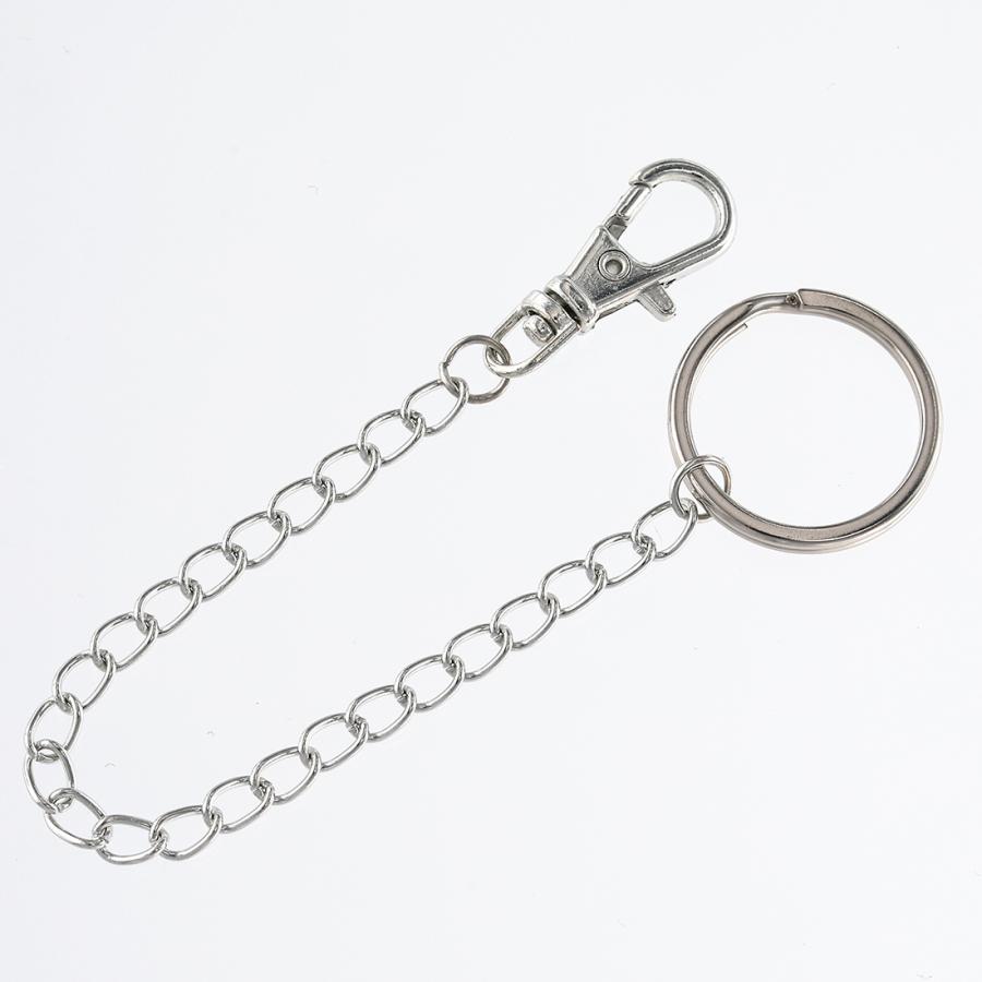 バッグチャーム チェーン パーツ 金具 シルバー 14cm 20本 ナスカン 二