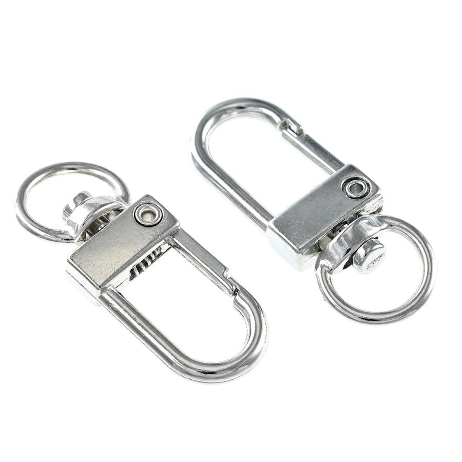 ナスカン シルバー 60個 33mm 薄型 フック 回転カン 付き キーホルダー