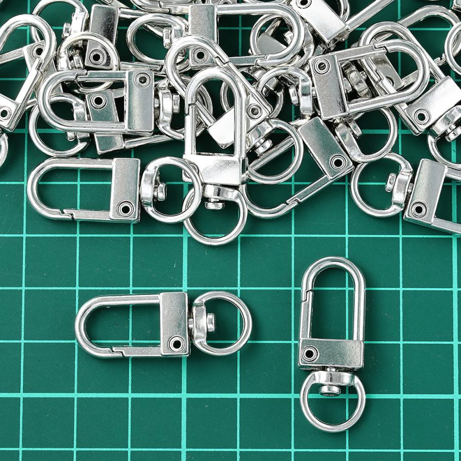 ナスカン シルバー 60個 33mm 薄型 フック 回転カン 付き