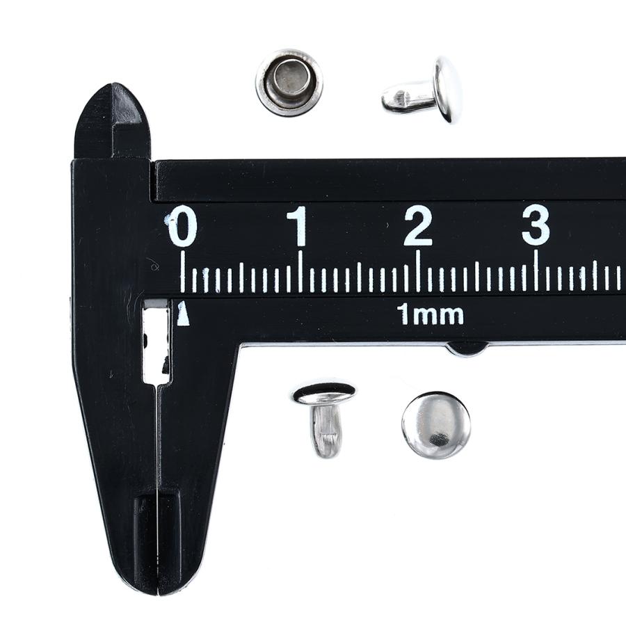 カシメ 6mm 両面 シルバー 金具 200組 セット かしめ レザークラフト