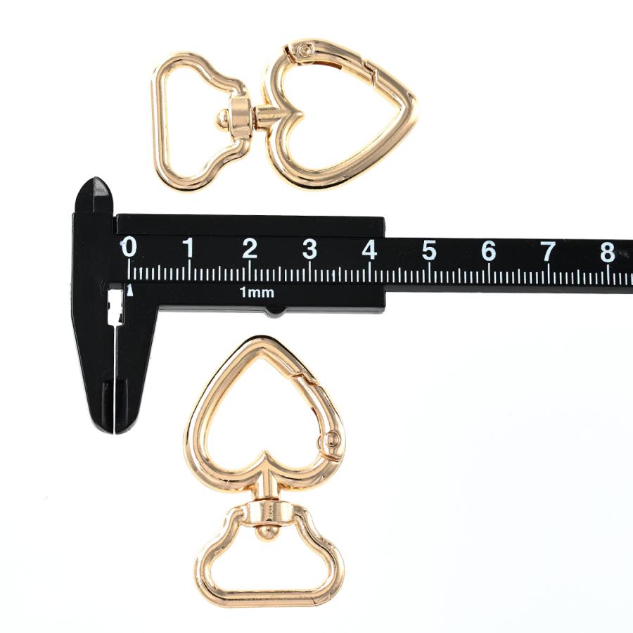 カラビナ ハート ゴールド 20個 KC金 回転カン付き キーホルダー