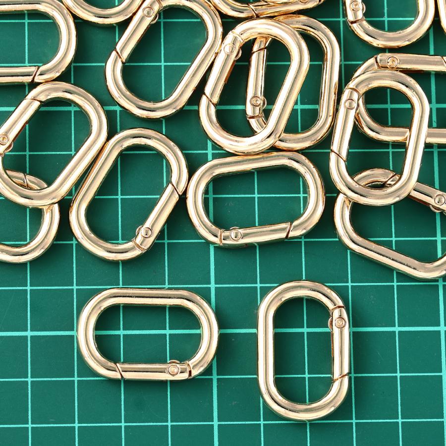 カラビナ 楕円 ゴールド 20個 KC金 オーバル キーホルダー