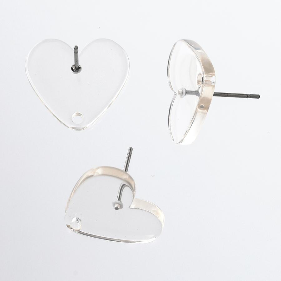 ピアス パーツ ハート 20個 クリア 透明 通し穴有 アクセサリー ハンドメイド 手芸 AP2770 : ファイニエ - 通販 ...
