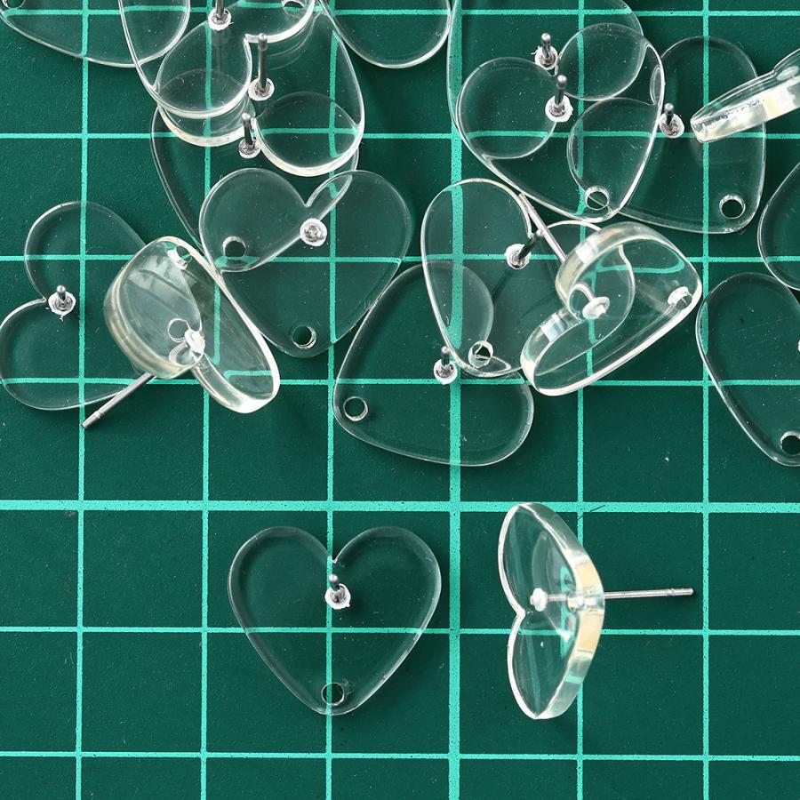 ピアス パーツ ハート 20個 クリア 透明 通し穴有 アクセサリー ハンドメイド 手芸 AP2770 :AP2770:ファイニエ - 通販 ...