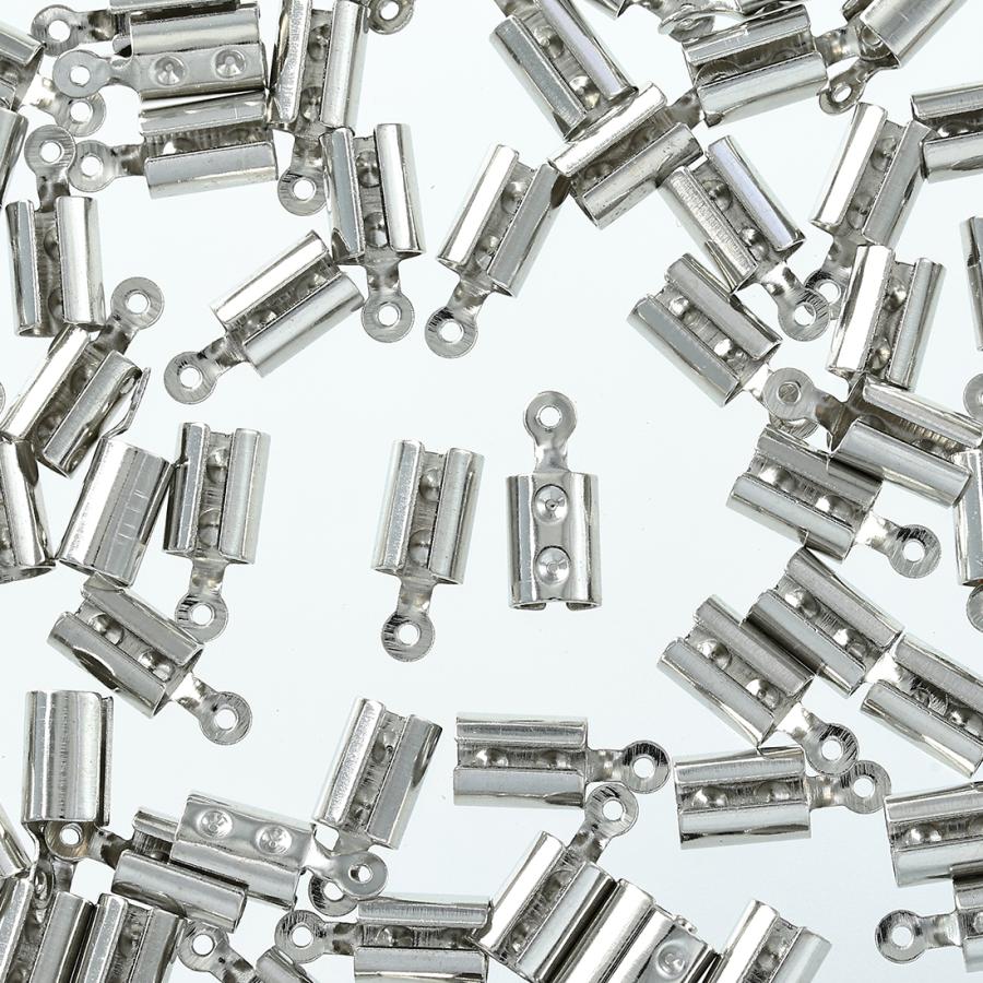 紐留め カシメ 金具 シルバー 5mm 筒形 100個 ヒモ留め 紐止め