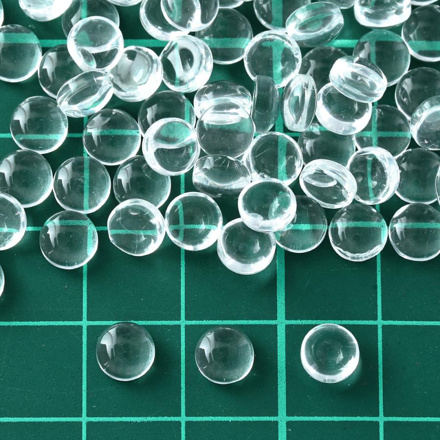 ガラス カボション 6mm 100個 セット クリア 透明 貼り付け パーツ