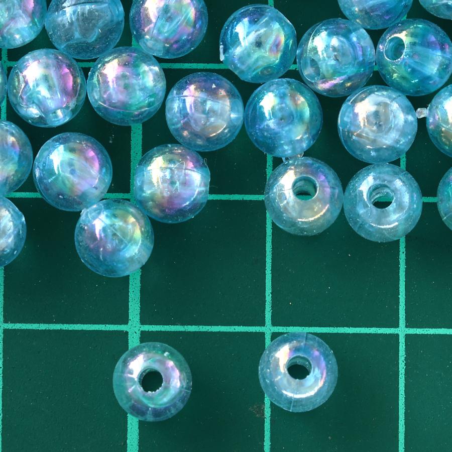 ビーズ 6mm 青 丸 1000個 ブルー オーロラ 半透明 手芸 アクセサリー