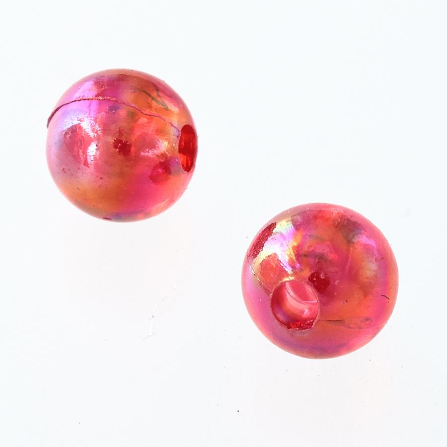 ビーズ 6mm 赤 丸 1000個 レッド オーロラ 半透明 手芸 アクセサリー