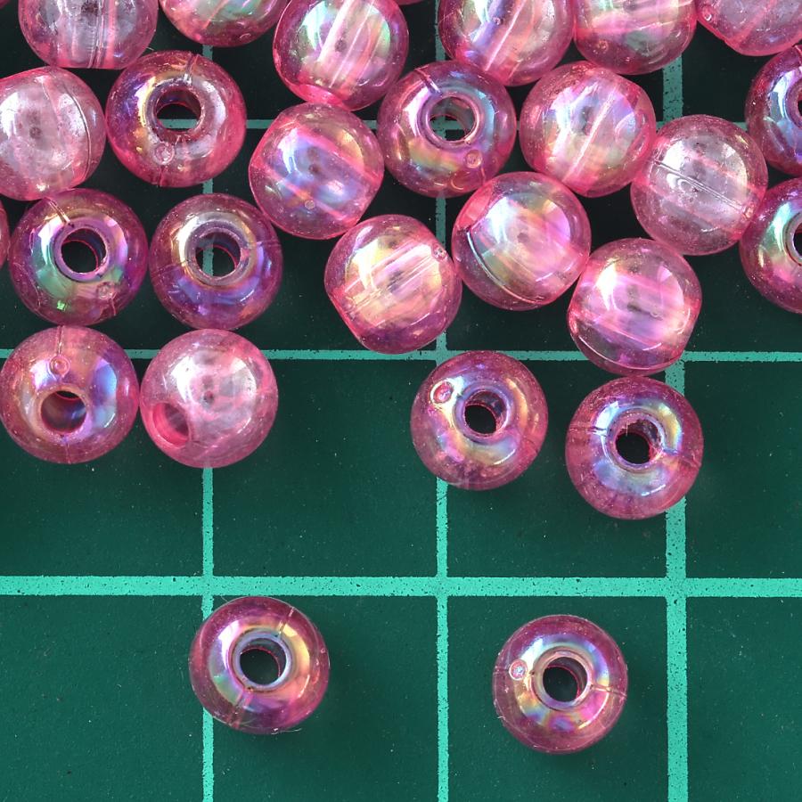 ビーズ 6mm ピンク 丸 1000個 ローズピンク クリア オーロラ 手芸