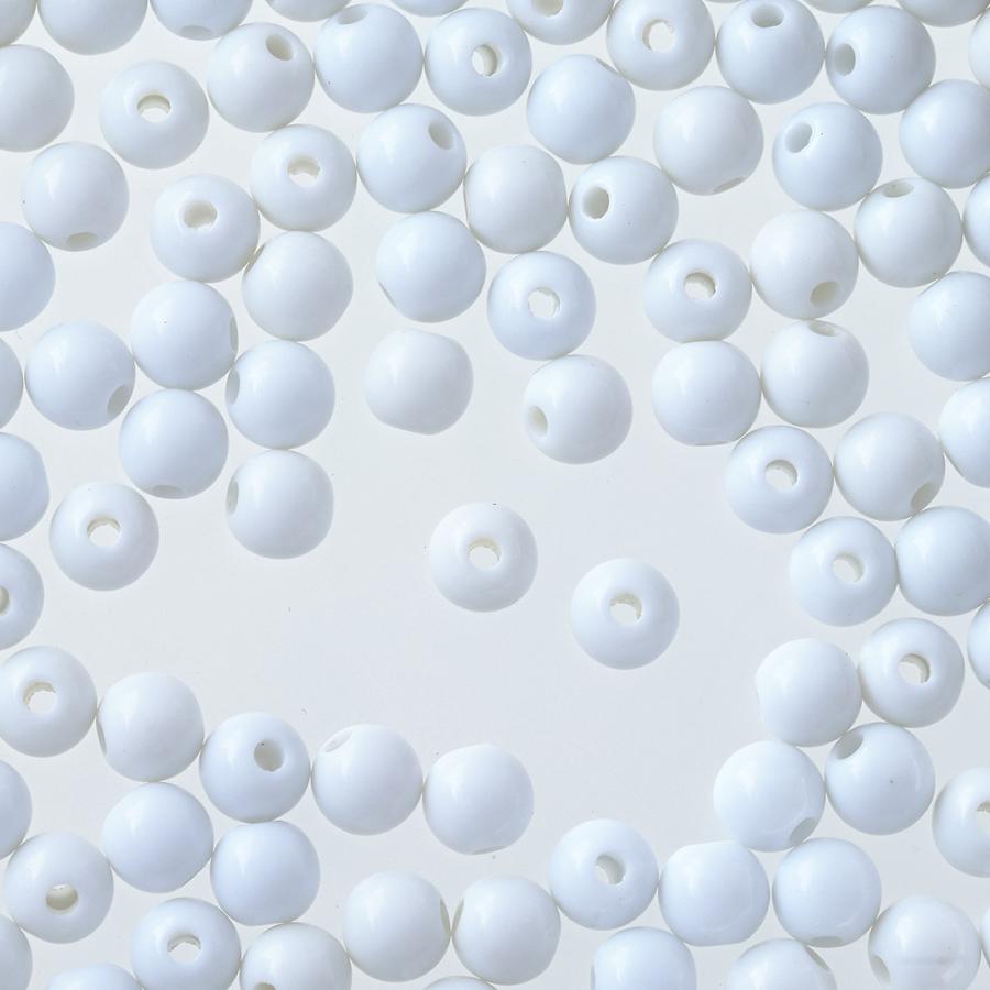 ビーズ 6mm 白 丸 1000個 ホワイト 単色 手芸 アクセサリー