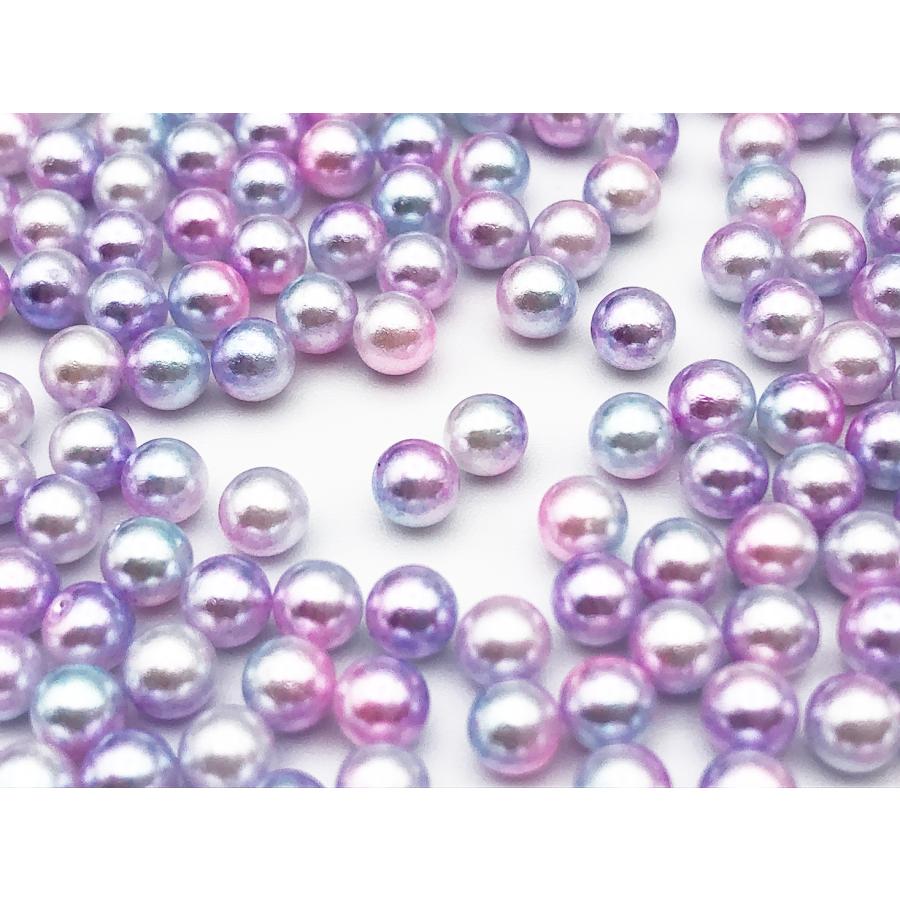 パールビーズ 4mm 穴なし プラ製 丸 2000個 紫 ピンク系