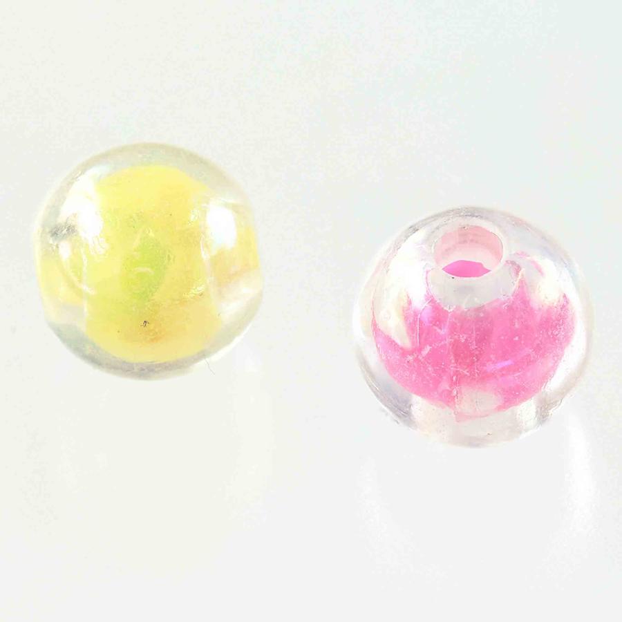 ビーズ 8mm 丸 ミックス 500個 オーロラ 穴あり 手芸 アクセサリー