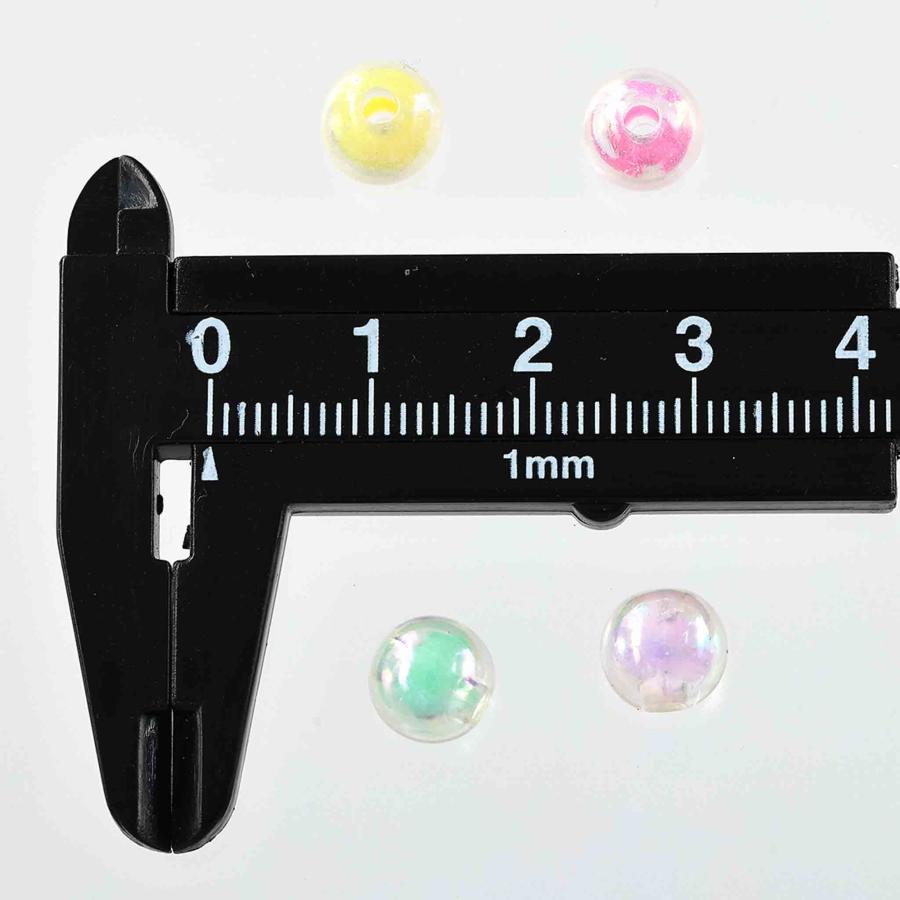 ビーズ 8mm 丸 ミックス 500個 オーロラ 穴あり 手芸 アクセサリー