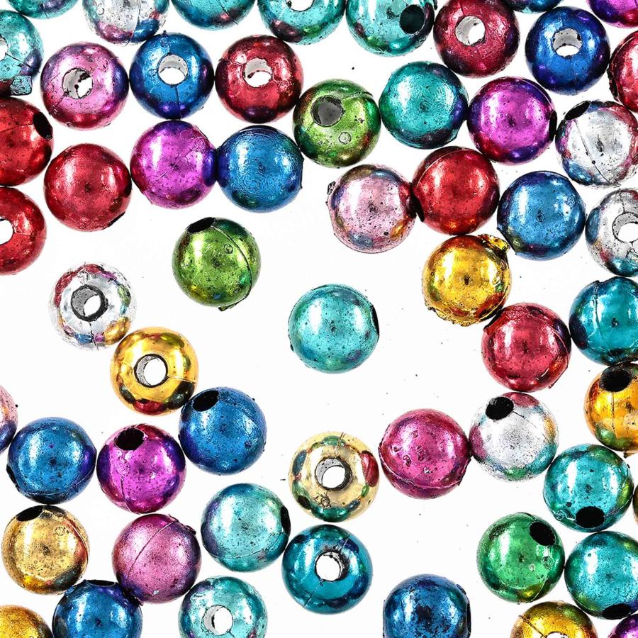 ビーズ 8mm 丸 ミックス 500個 アンティーク 穴あり 手芸 アクセサリー