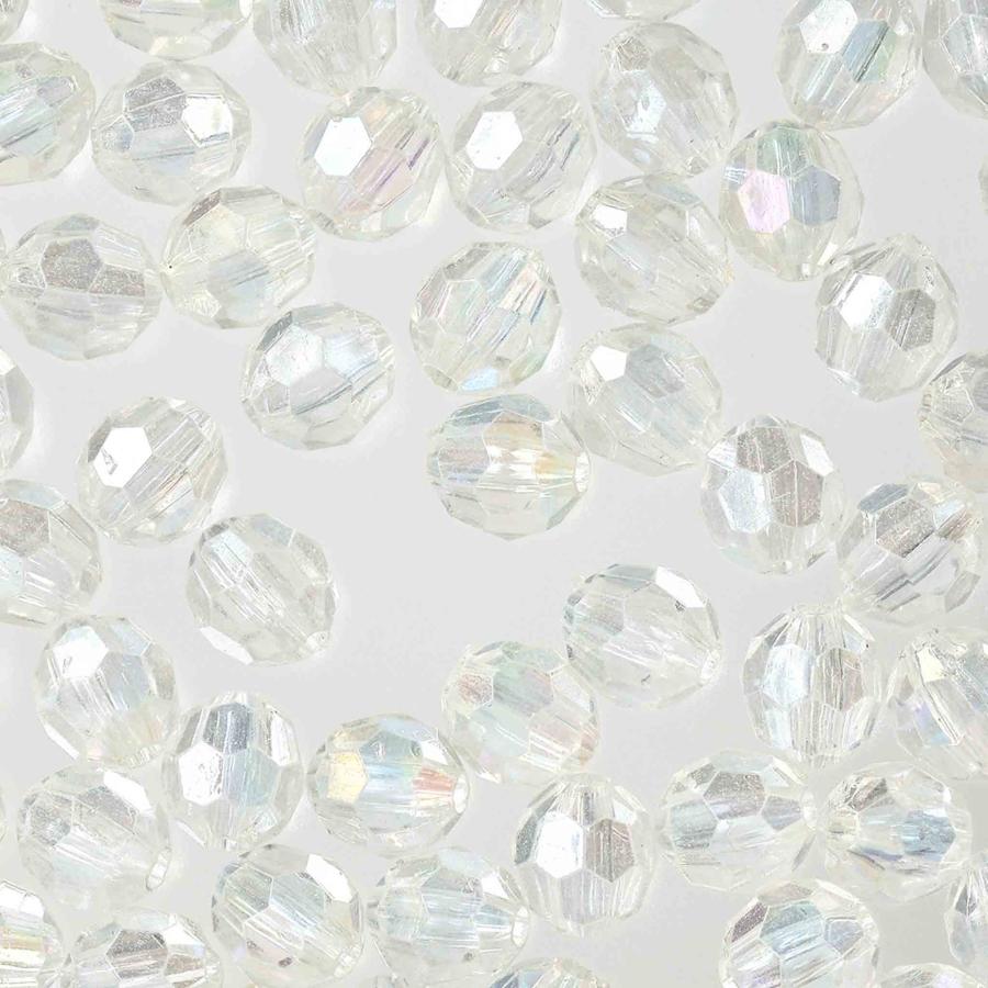 ビーズ 8mm 透明 ファセットカット 500個 クリア 手芸