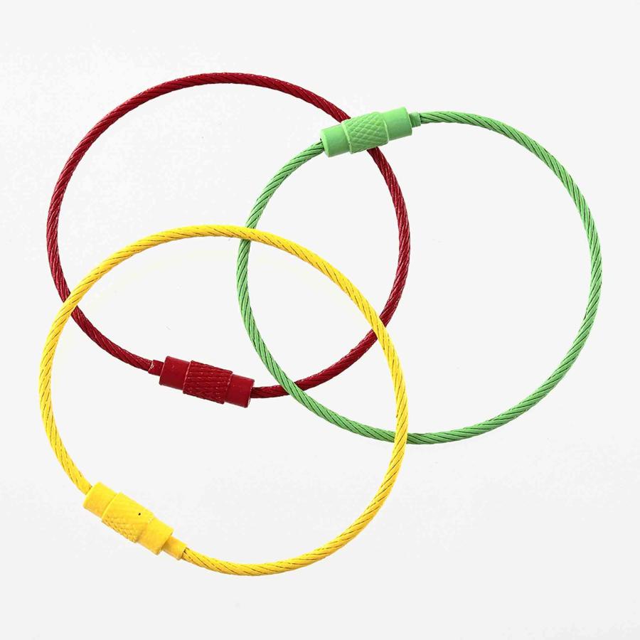 キーホルダー パーツ ワイヤー リング 15cm 30個 セット ネジ式