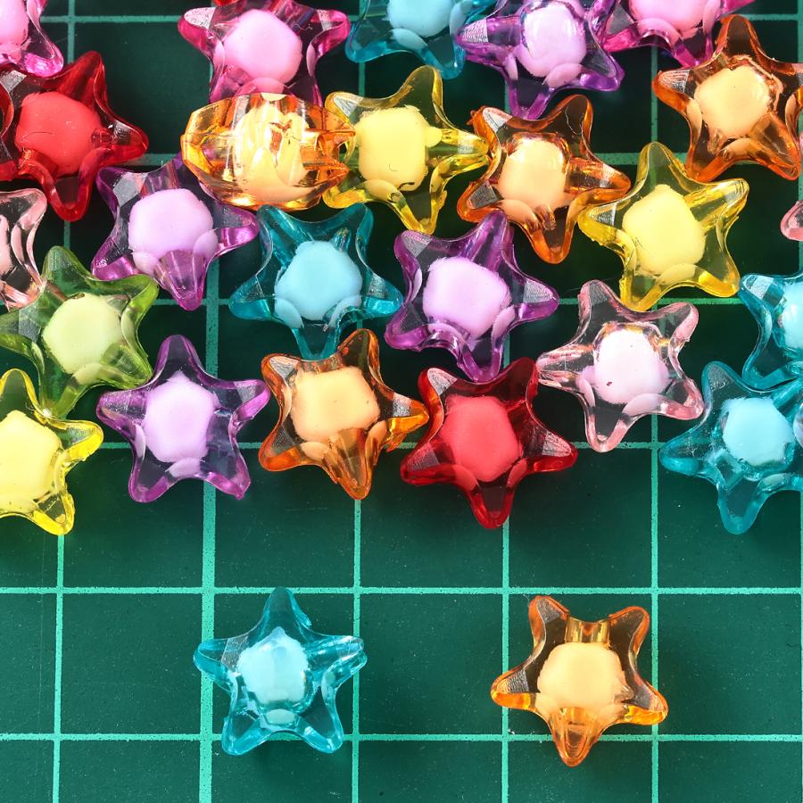 ビーズ 星 11mm 200個 スター ぷっくり星型 アクセサリー 手芸 パーツ
