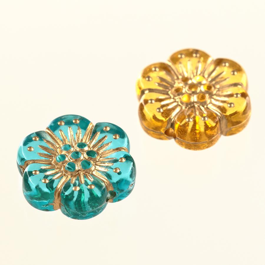 ビーズ アンティーク フラワー MIX 12mm 100個 ひらひら梅の花