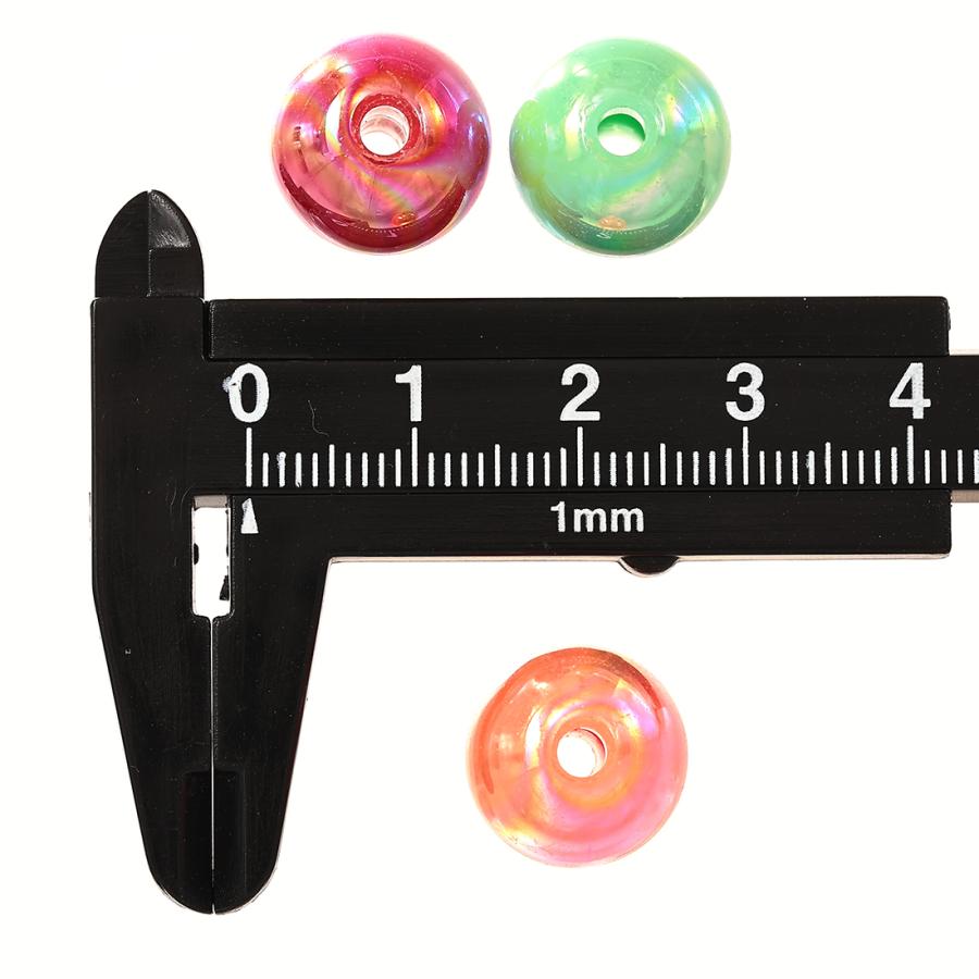 ビーズ 14mm 丸 不透明 オーロラ ミックス 100個 大玉 ラウンド 