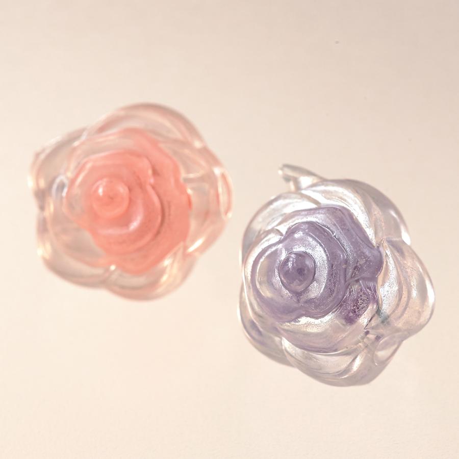 ビーズ 花 オーロラ 11mm 200個 パステル 透明 ぷっくりフラワー