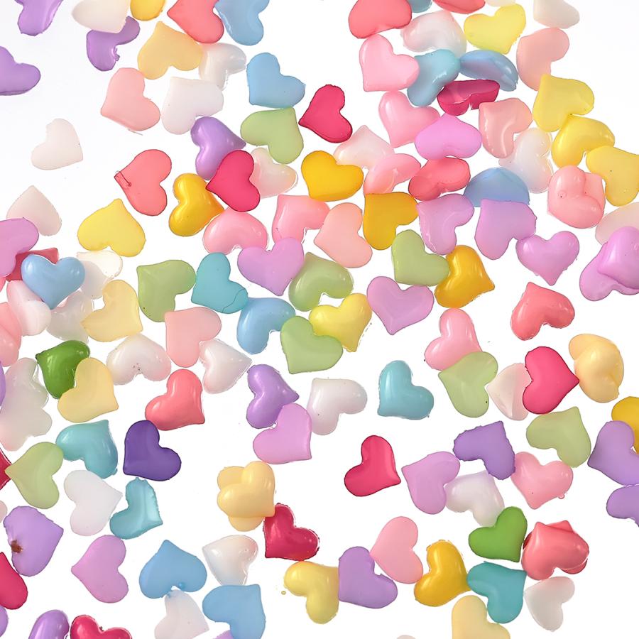 ネイルパーツ ハート カボション 5mm ミックス 1000個 3D デコ