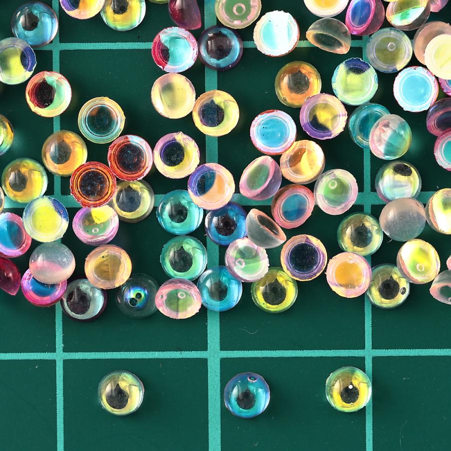 ラインストーン オーロラ 3mm 1000個 透明 混色 半円 レジン封入