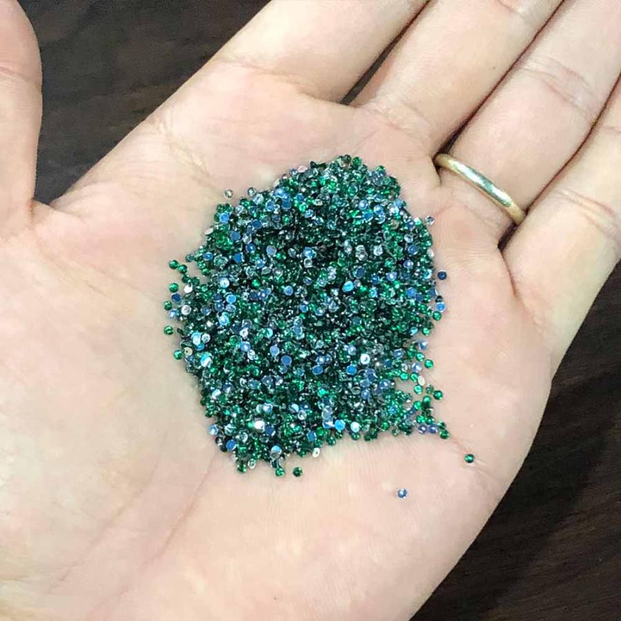ラインストーン 緑 1.5mm ss3 9000粒 丸 ネイル 3D デコ ネイルアート