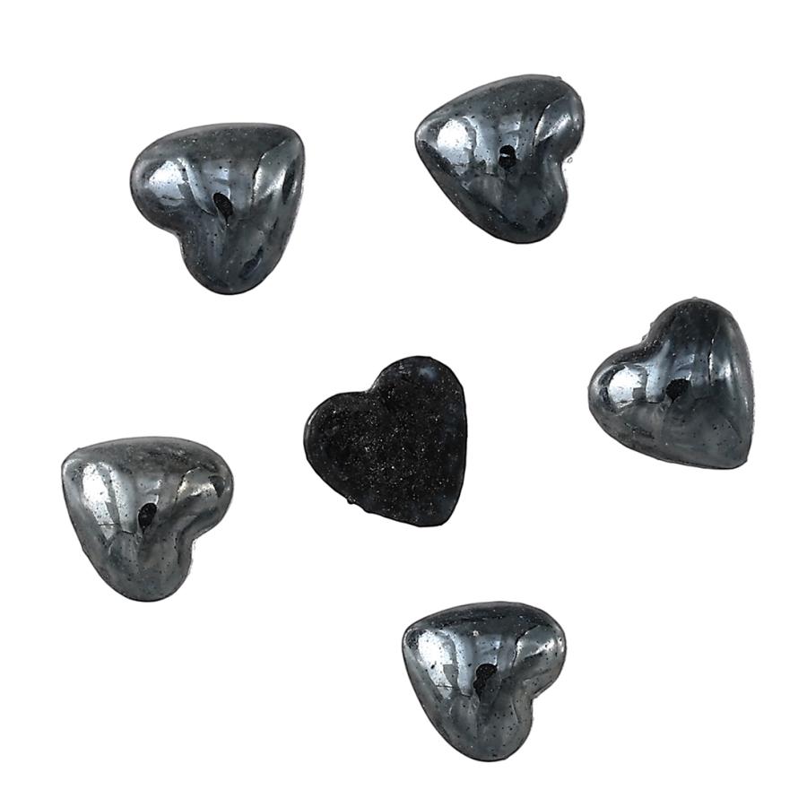 ネイルパーツ ハート 黒 5mm 1000個 セラミック製 カボション デコ