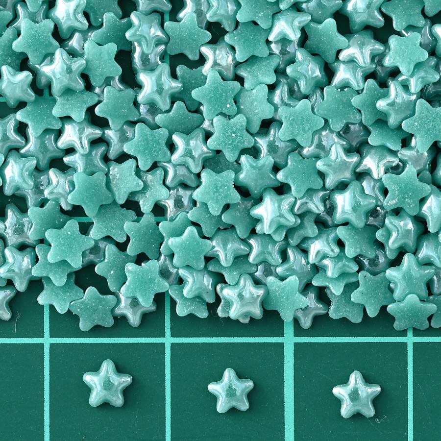 ネイルパーツ 星 青 4mm 1000個 セラミック製 カボション デコ