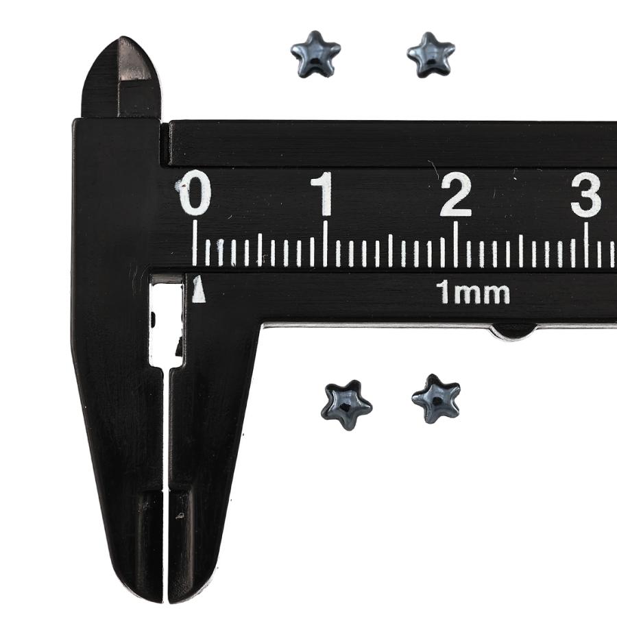 ネイルパーツ 星 黒 4mm 1000個 セラミック製 カボション デコ
