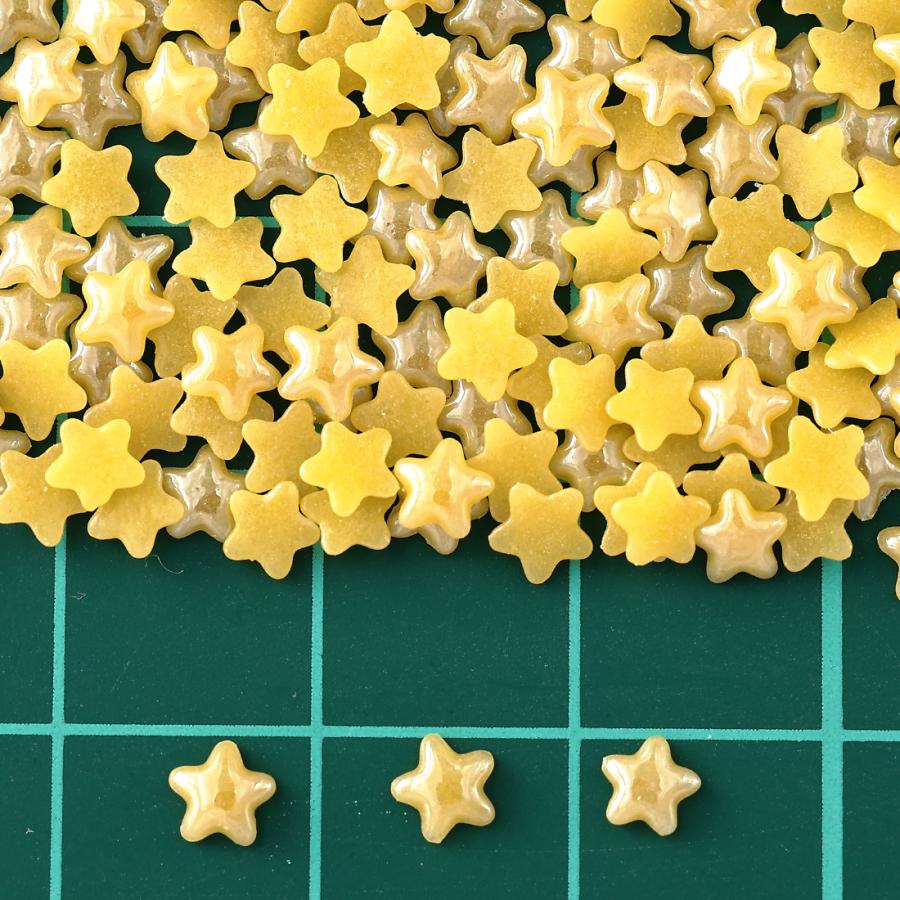 ネイルパーツ 星 イエロー 4mm 1000個 セラミック製 カボション デコ