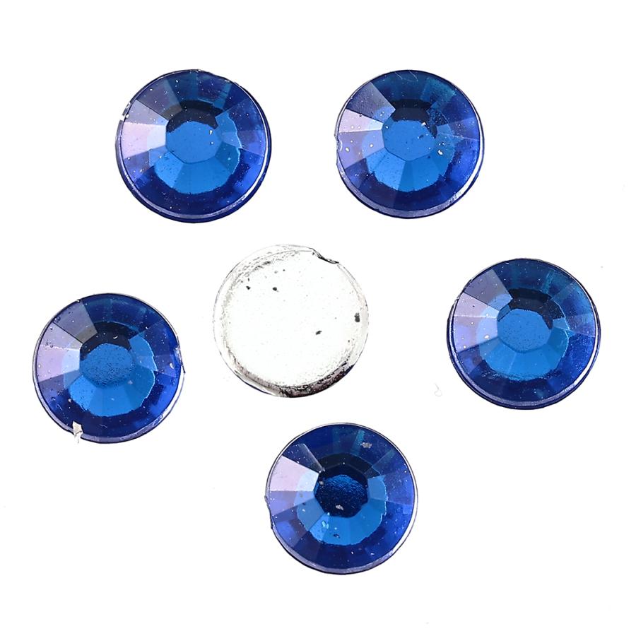ラインストーン 5mm 青 2000粒 丸 ネイル プラ製 3D デコ レジン