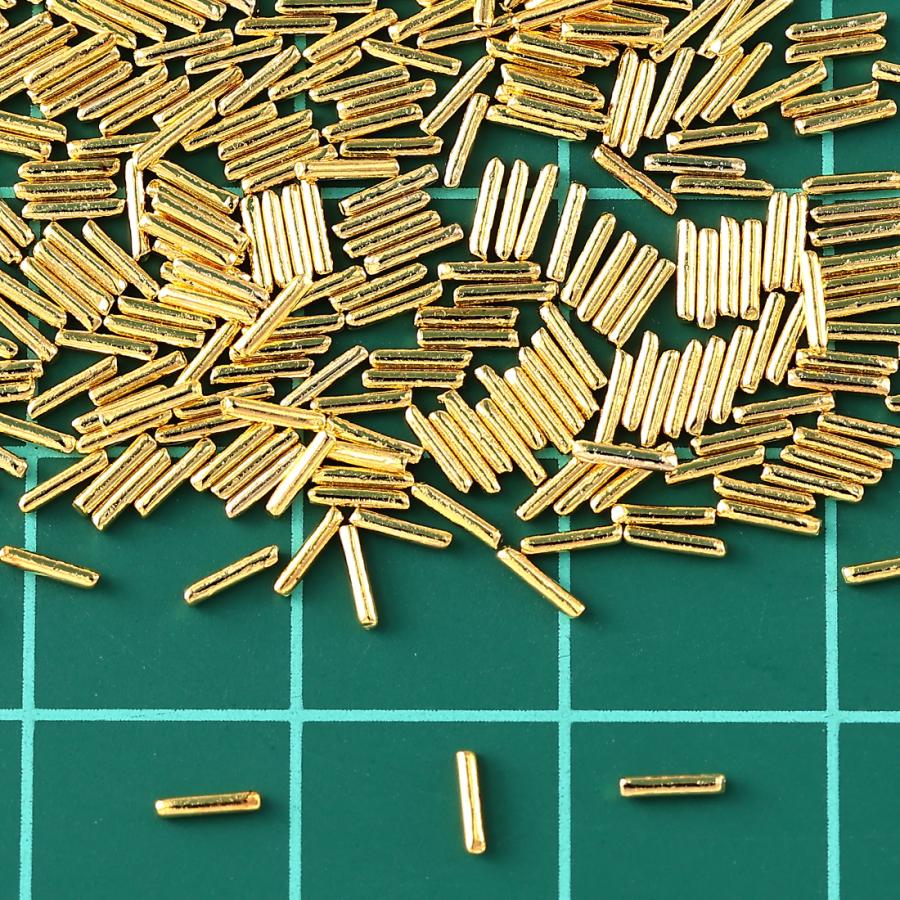 ネイルパーツ スティック ゴールド 4mm 500個 メタル レジン