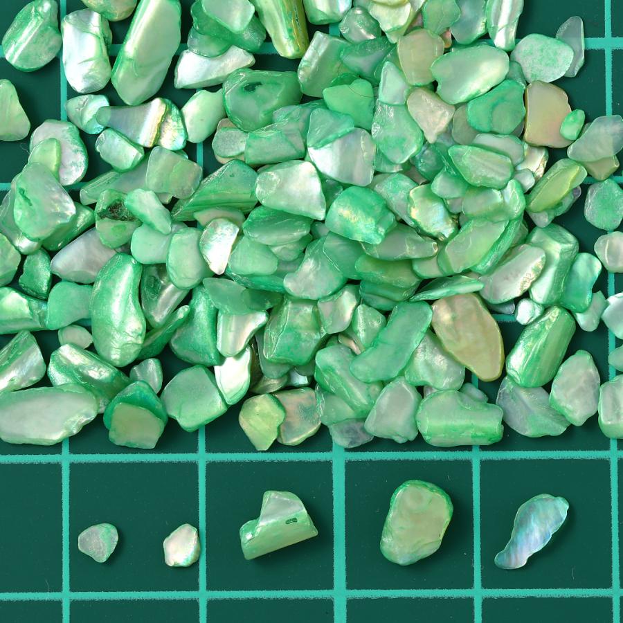 ネイルパーツ シェル ストーン 緑 50g 1ー7mm クラッシュ レジン