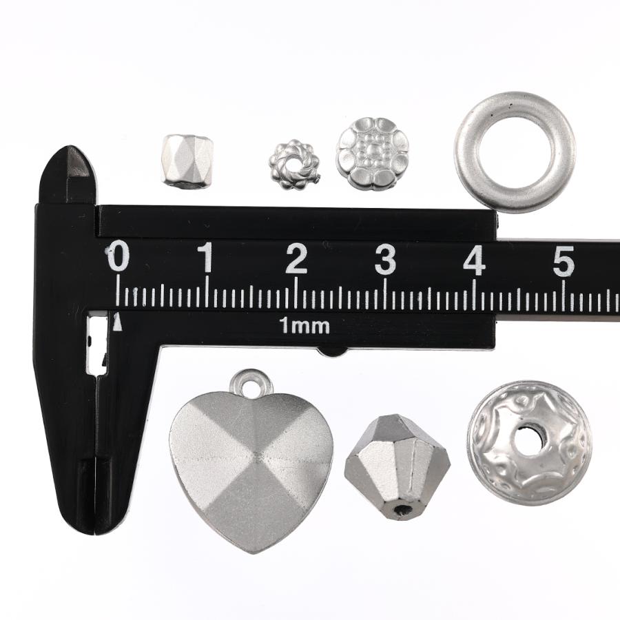 ビーズ シルバー 8mmー25mm 艶消し100g 丸 混形 銀古美 アソート