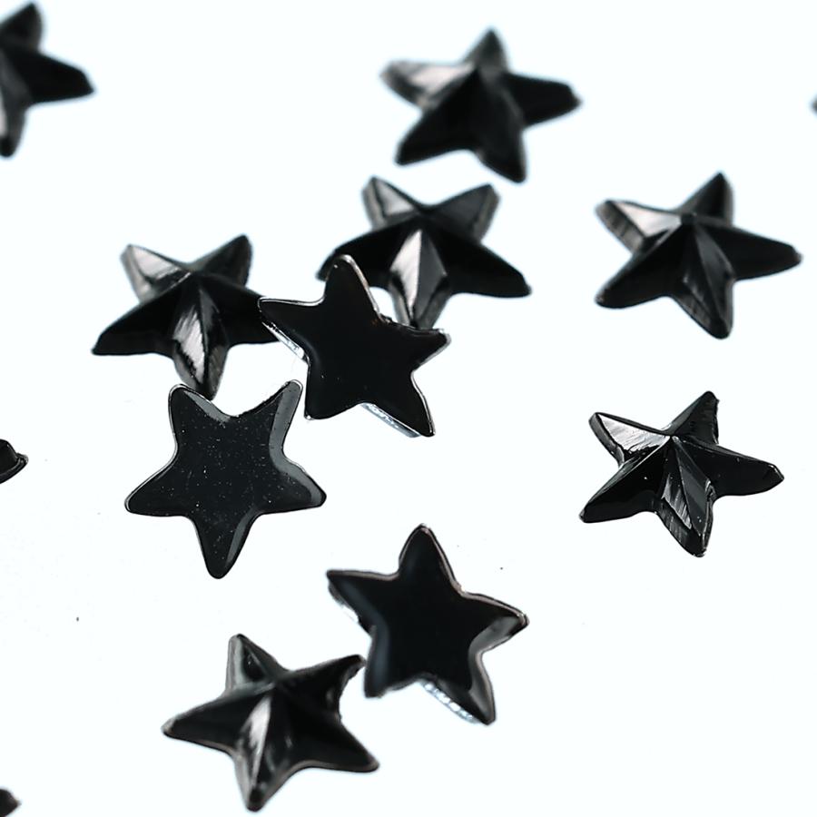 ラインストーン 星 3mm 黒 9000粒 プラ製 立体 ネイル レジン デコ
