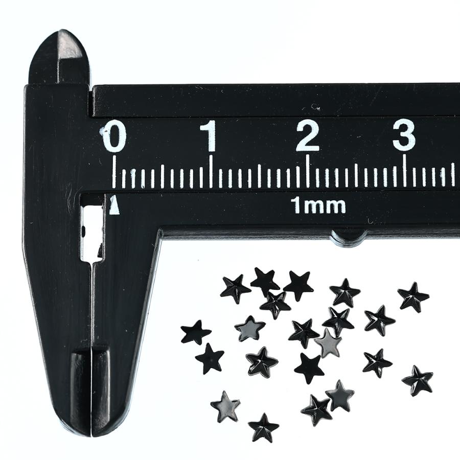ラインストーン 星 3mm 黒 9000粒 プラ製 立体 ネイル レジン デコ