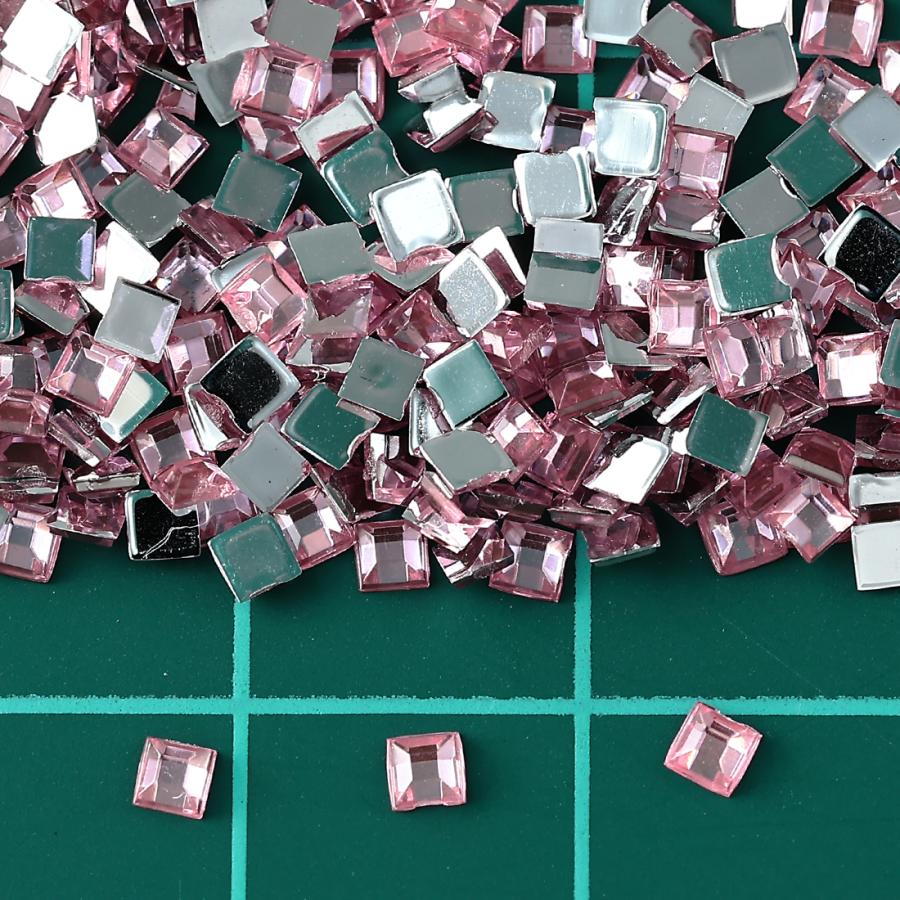 ラインストーン 2mm ピンク 正方形 9000粒 スクエア ネイル デコ